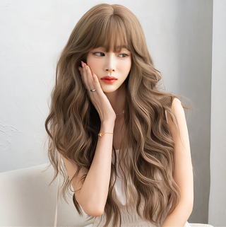 26 Inches Heat Resistant Fiber Wig - Light Brown Color