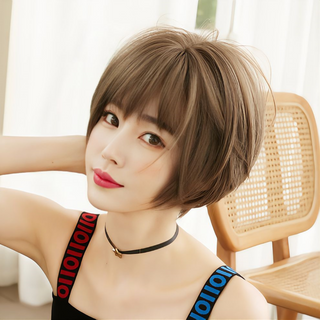 12 Inches Heat Resistant Fiber Wig - Light Brown Color